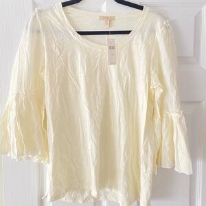 NWT bordeaux anthropologie ivory top